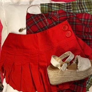 3 pleated mini skirts